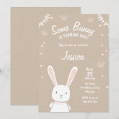Een uitnodiging voor 'Bunny Easter Spring Birthday (Voorkant / Achterkant)