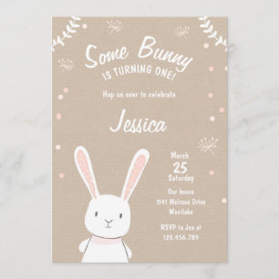 Een uitnodiging voor 'Bunny Easter Spring Birthday