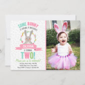 Een uitnodiging voor 'Bunny Easter Spring Birthday (Voorkant)