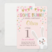 Een uitnodiging voor 'Bunny Easter Spring Birthday (Voorkant / Achterkant)