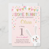 Een uitnodiging voor 'Bunny Easter Spring Birthday (Voorkant)