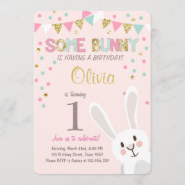 Een uitnodiging voor 'Bunny Easter Spring Birthday