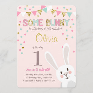 Een uitnodiging voor 'Bunny Easter Spring Birthday