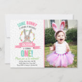 Een uitnodiging voor 'Bunny Easter Spring Birthday (Voorkant)