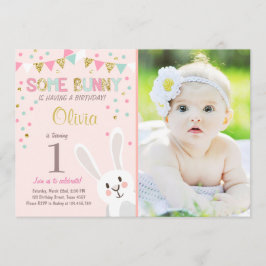 Een uitnodiging voor 'Bunny Easter Spring Birthday