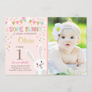 Een uitnodiging voor 'Bunny Easter Spring Birthday