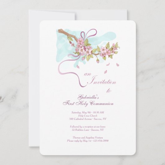 Een uitnodiging voor de Eerste Heilige Communie (Voorkant)