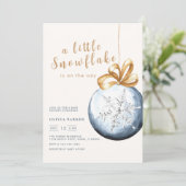 Een uitnodiging voor een Baby shower in de winter (Staand voorkant)