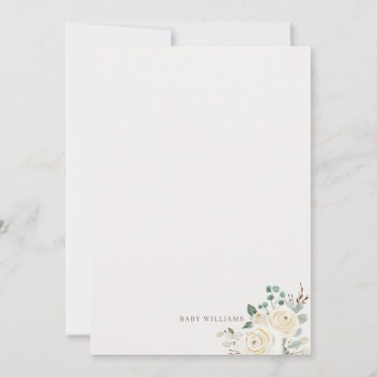 Een uitnodiging voor een Baby shower in de winter (Achterkant)