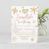 Een uitnodiging voor een Baby shower in de winter (Staand voorkant)