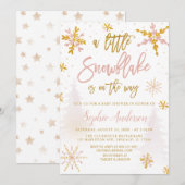 Een uitnodiging voor een Baby shower in de winter (Voorkant / Achterkant)