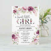 Een uitnodiging voor een Baby shower met een klein (Staand voorkant)