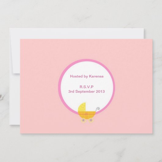 Een uitnodiging voor een Baby shower van Sweet Bab (Achterkant)