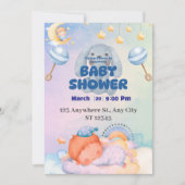 Een uitnodiging voor een baby shower vol blijdscha (Voorkant)