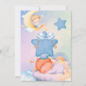 Een uitnodiging voor een baby shower vol blijdscha (Achterkant)