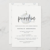 Een uitnodiging voor een babyshower met een pompoe (Voorkant / Achterkant)