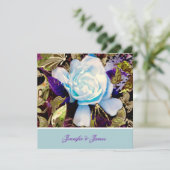 Een uitnodiging voor een Blue Gardenia Wedding (Staand voorkant)