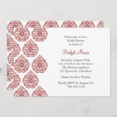 Een  uitnodiging voor een bridal-douche (Voorkant / Achterkant)