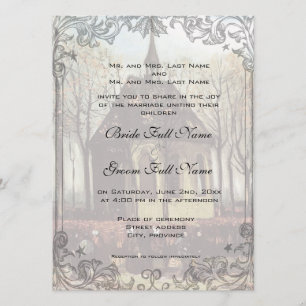 Een uitnodiging voor een bruiloft in een land