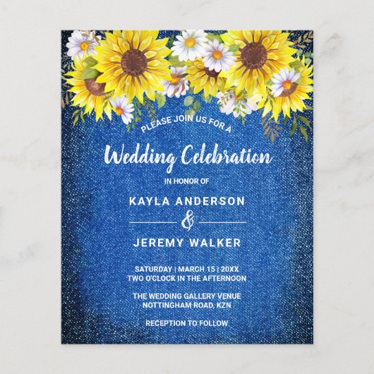 Een uitnodiging voor een brute bruinzonnebloemen b (Voorkant)