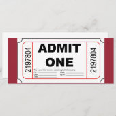 Eén uitnodiging voor een evenement in de vorm van  (Voorkant / Achterkant)