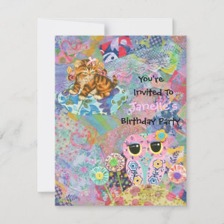 Een uitnodiging voor een 'Fabric Wonderland Birthd