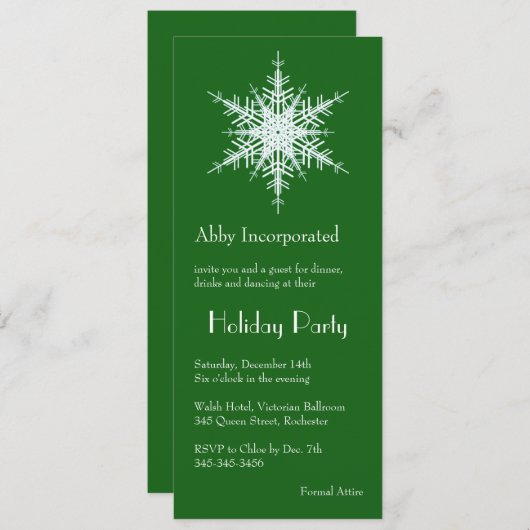 Een uitnodiging voor een groene feestdag (Voorkant / Achterkant)