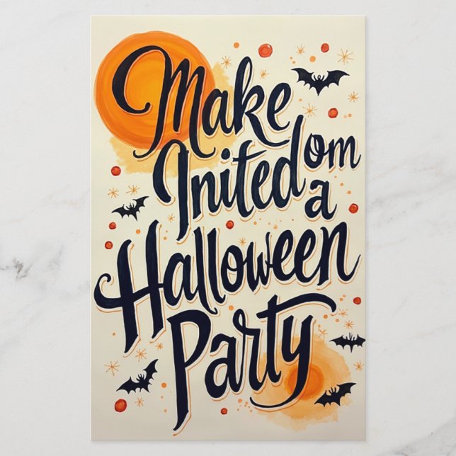 Een uitnodiging voor een Halloween feest (Voorkant)