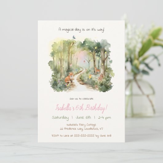 Een uitnodiging voor een Kind met een mager vliege (Staand voorkant)