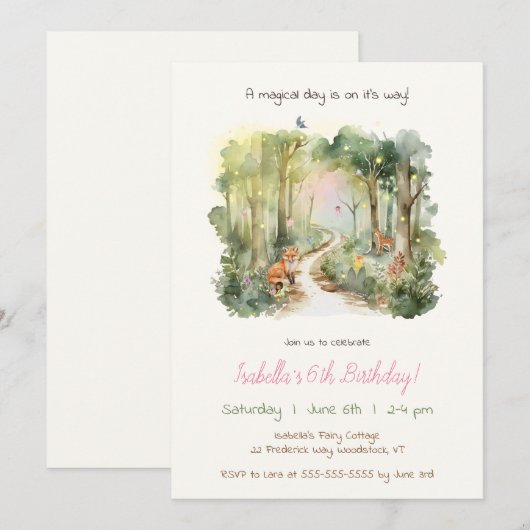 Een uitnodiging voor een Kind met een mager vliege (Voorkant / Achterkant)