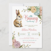 Een uitnodiging voor een klein Bunny Easter Baby s (Voorkant)