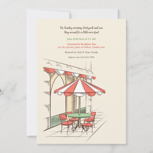 Een Uitnodiging voor een Klein Café (Voorkant)