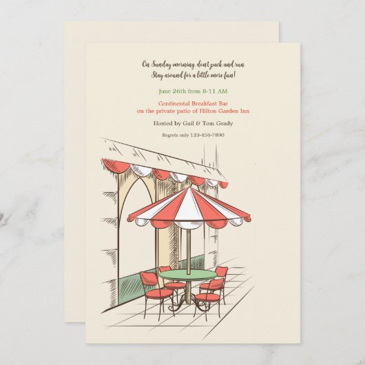 Een uitnodiging voor een klein cafeetje (Voorkant / Achterkant)