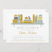 Een uitnodiging voor een Library Baby shower (Voorkant / Achterkant)