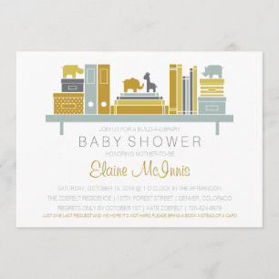 Een uitnodiging voor een Library Baby shower