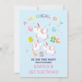 Een uitnodiging voor een Magische Unicorn Birthday (Voorkant)