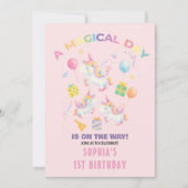Een uitnodiging voor een Magische Unicorn Birthday (Voorkant)