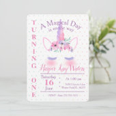 Een uitnodiging voor een Magische Unicorn Birthday (Staand voorkant)