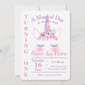 Een uitnodiging voor een Magische Unicorn Birthday (Voorkant)