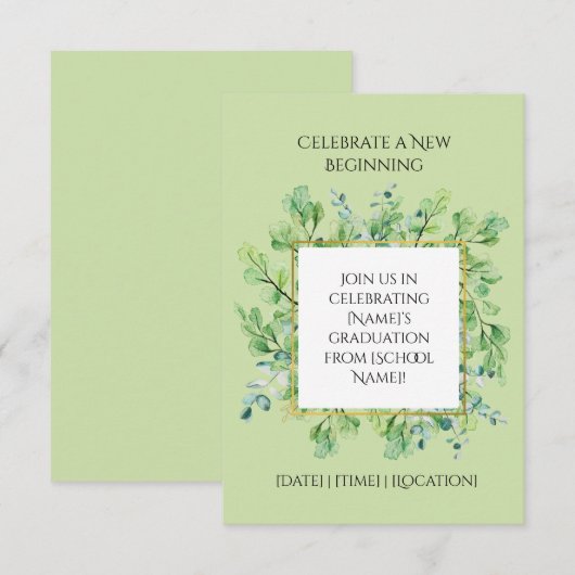 Een uitnodiging voor een nieuw Afstuderen (Voorkant / Achterkant)