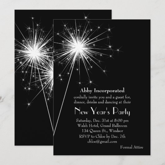 Een uitnodiging voor een nieuwjaarsbrochure (Voorkant / Achterkant)