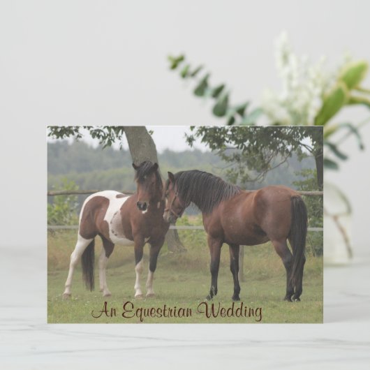 Een uitnodiging voor een paardenweddenschap voor p (Staand voorkant)