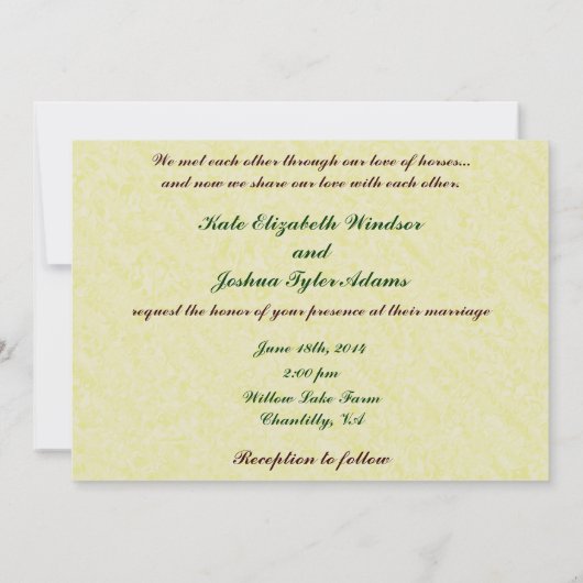 Een uitnodiging voor een paardenweddenschap voor p (Achterkant)