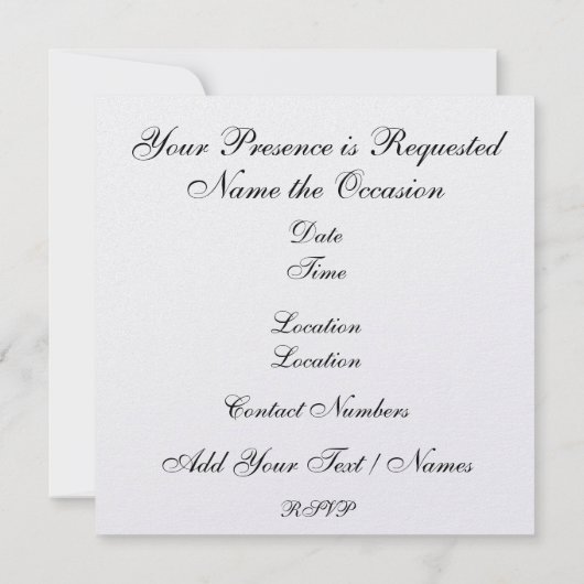 Een uitnodiging voor een Royal Event (Achterkant)