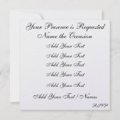 Een uitnodiging voor een Royal Event (Achterkant)