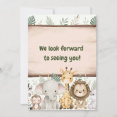 Een uitnodiging voor een Safari Animals verjaardag (Achterkant)