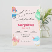 Een uitnodiging voor een Sweet Icecream Summer Bir (Staand voorkant)