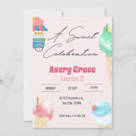 Een uitnodiging voor een Sweet Icecream Summer Bir