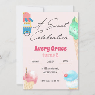 Een uitnodiging voor een Sweet Icecream Summer Bir