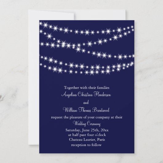 Een uitnodiging voor een Twinkle Lights Wedding (m (Voorkant)
